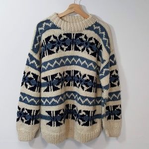 La Paz Wool Fair Isle Nordic Chunky Sweater Sz XL